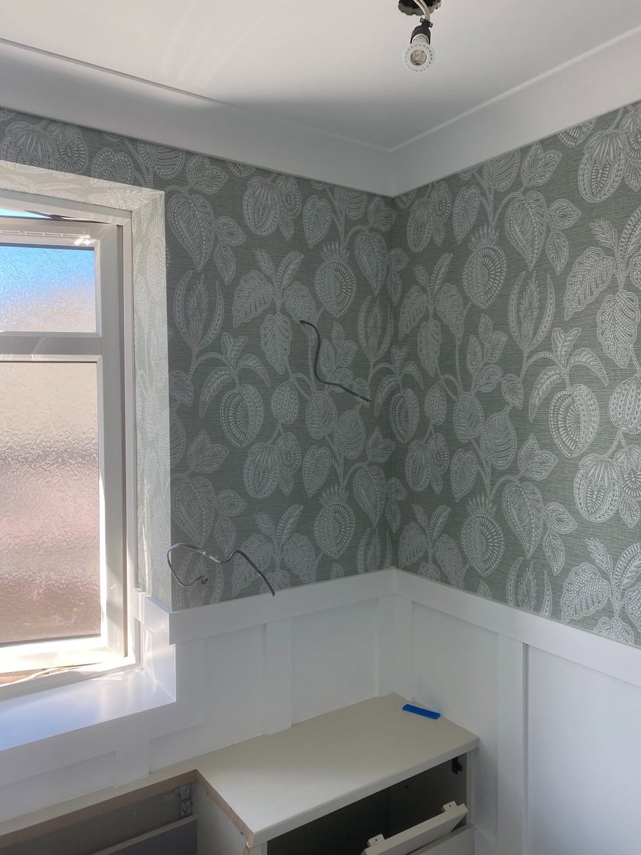Wallpapered corner with window, Callaghan Decorators Ayr